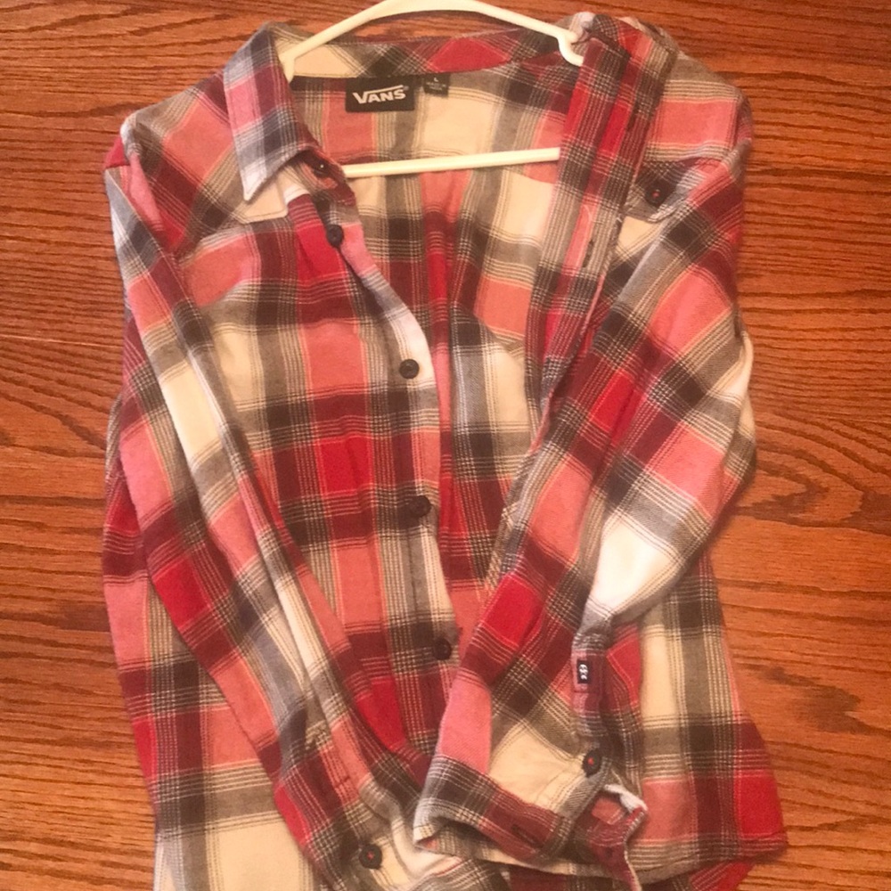 Vans plaid button down long sleeve shirt